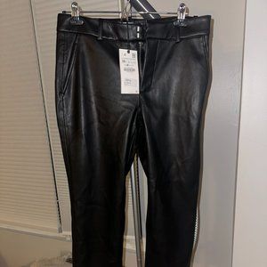 Zara Faux Leather Cropped Pants, NWT, Size 6